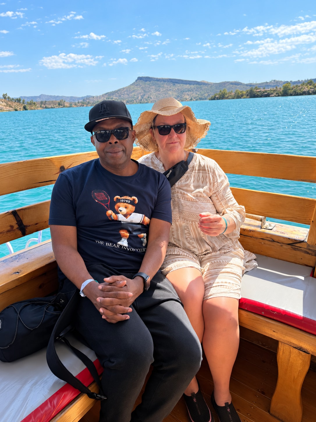 Bobby and Sylvia on a boat